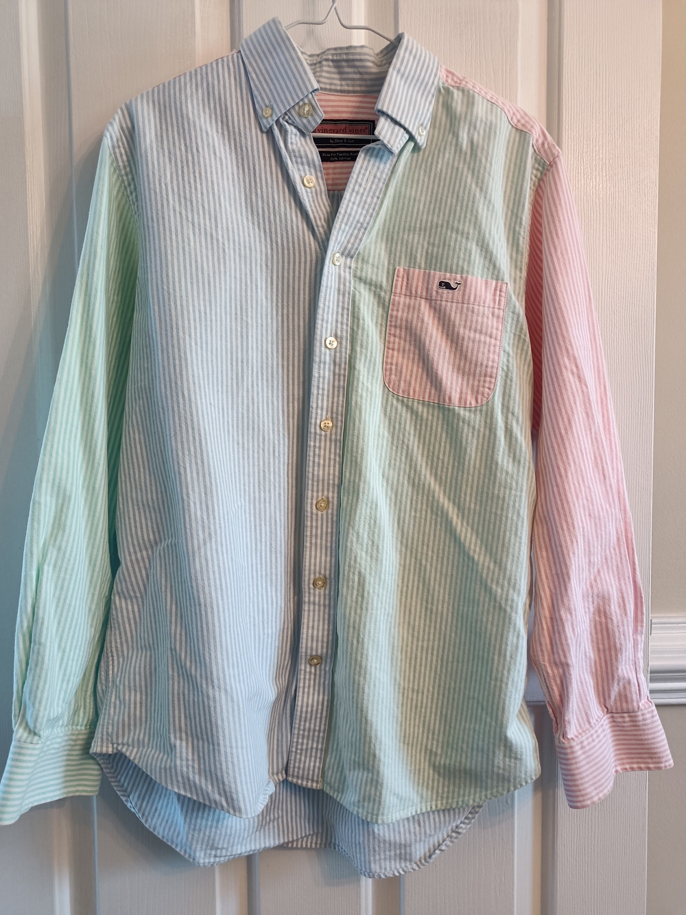 Vineyard Vines Striped Multi-Color Button-Down Shirt - Pastel Blue, Green & Pink
